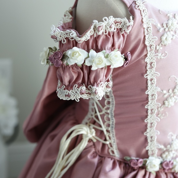 Flower Girl Dress Party Royal Princess Dusty Rose Toddler Girls Size 2 - Picture 3 of 9